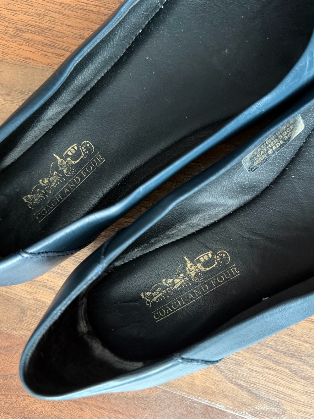 Coach Black Leather Women's Slip-On Flats